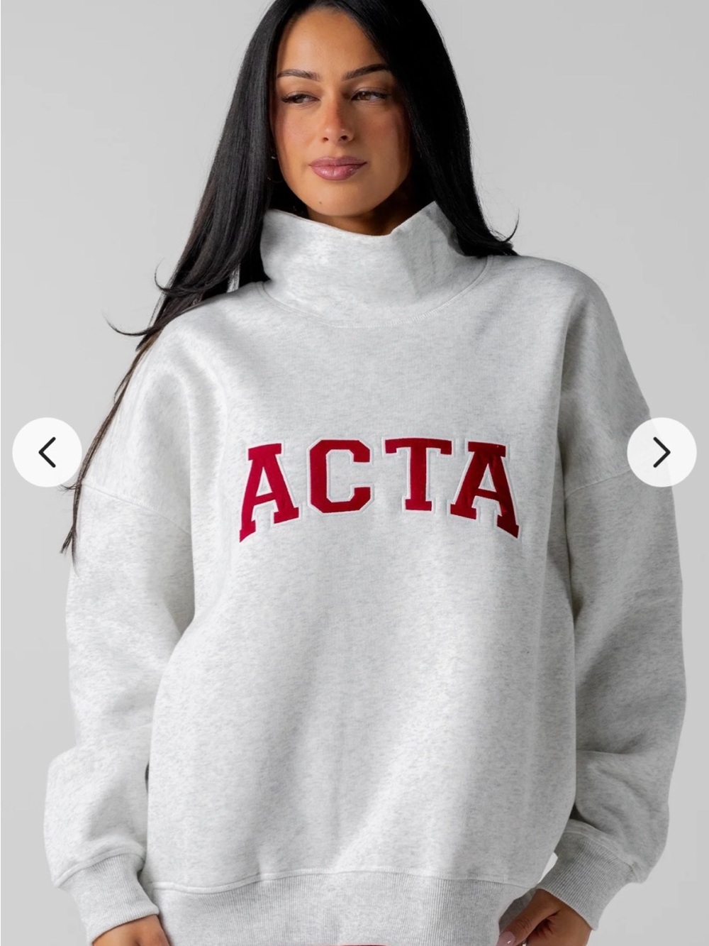 Acta Essential Mock Neck Heather Gray & Firecracker 🧨 size L/XL